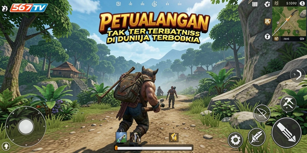 Tangkapan layar utama gameplay 567TV yang menampilkan petualangan seru di dunia terbuka.