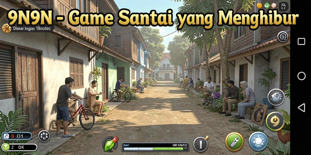 Screenshot gameplay 9N9N menampilkan aksi santai dan menghibur.