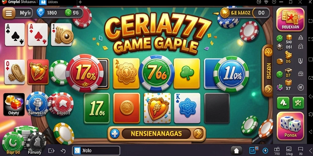 Screenshot CERIA777 menunjukkan gameplay Gaple yang seru dan interaktif.