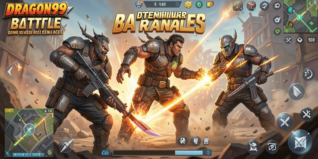 Tampilan gameplay menegangkan dalam DRAGON99 saat pertempuran berlangsung.