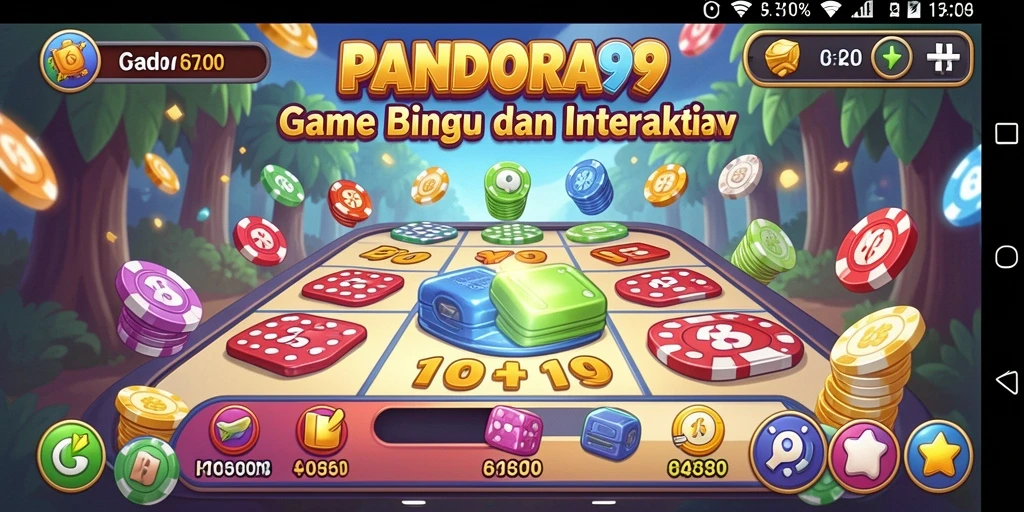 Screenshot utama PANDORA99 menampilkan gameplay Bingo yang interaktif.