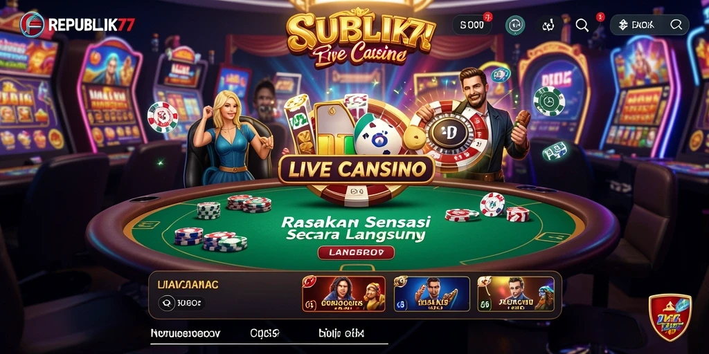 Screenshot menunjukkan suasana meja permainan Live Casino yang seru.