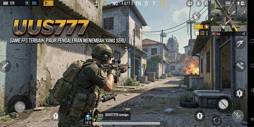 Tampilan gameplay intens dari UUS777 di mode FPS yang mendebarkan.